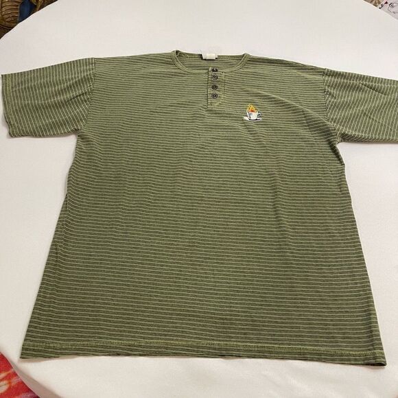 Copa Banana Y2K Green Stripe VTG Single Stitch Coffee T-Shirt Size XL - Picture 1 of 8